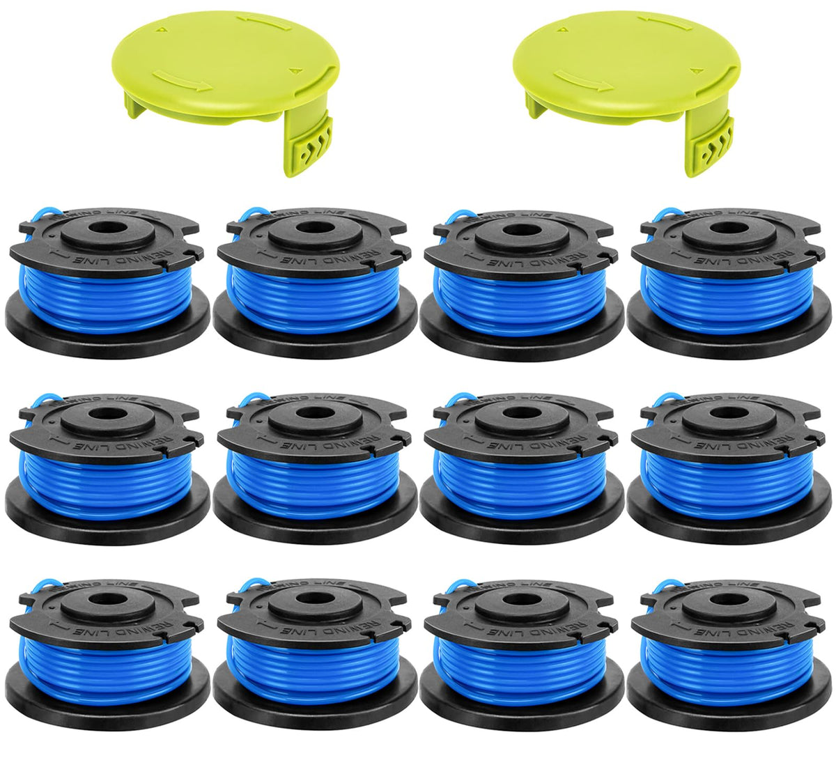 KAKO Greenworks spool showing 16 ft of 0.065 in line for quick replacements