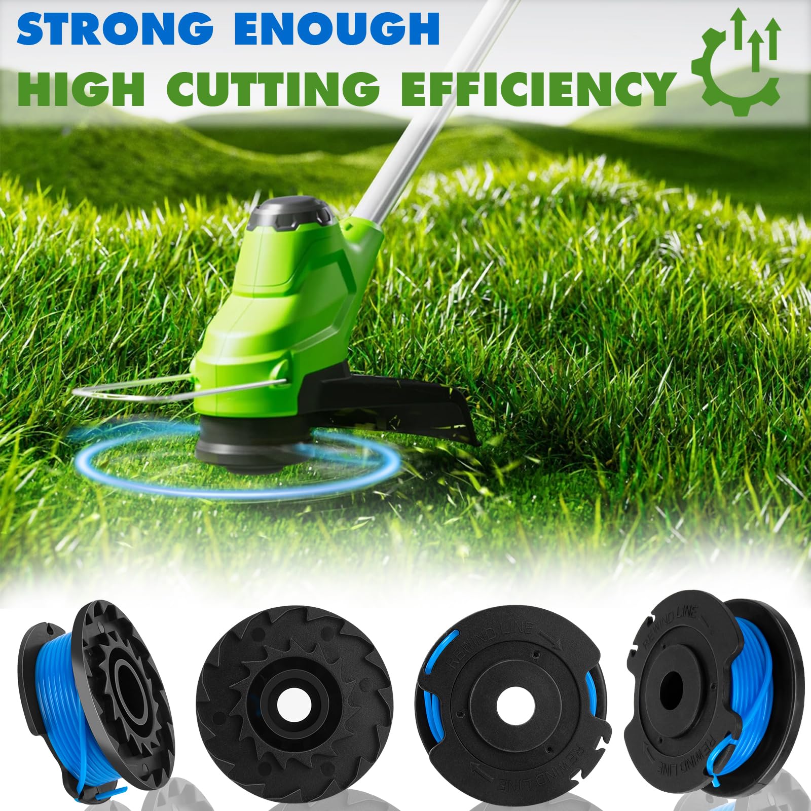 KAKO Greenworks cap covers included for quick spool cap replacement