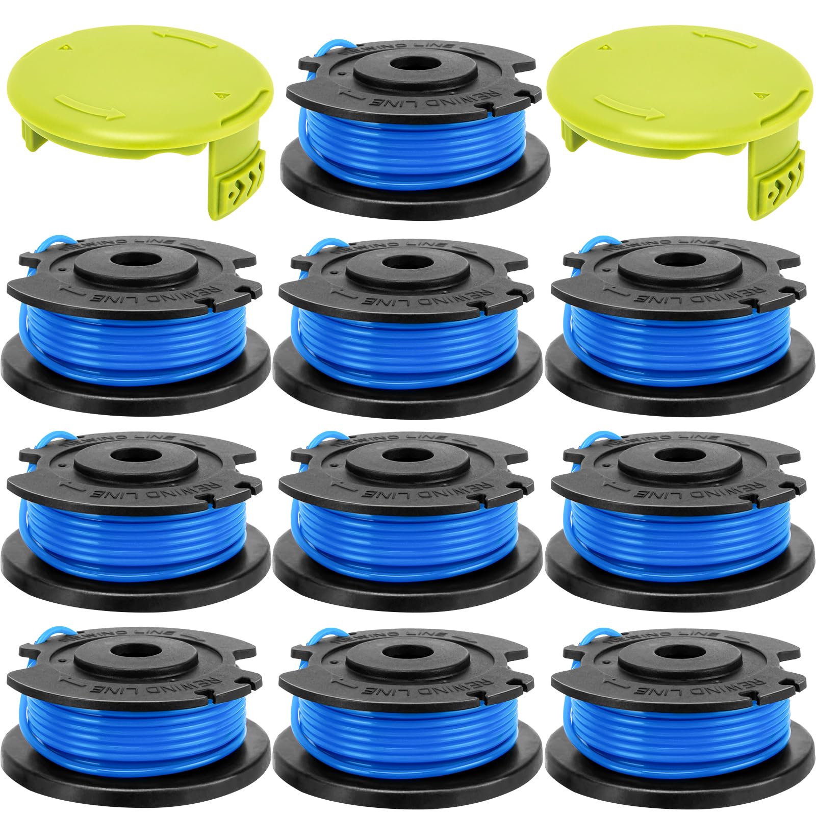 KAKO replacement spool for Greenworks weed eater with 16 ft 0.065 in line for easy setup