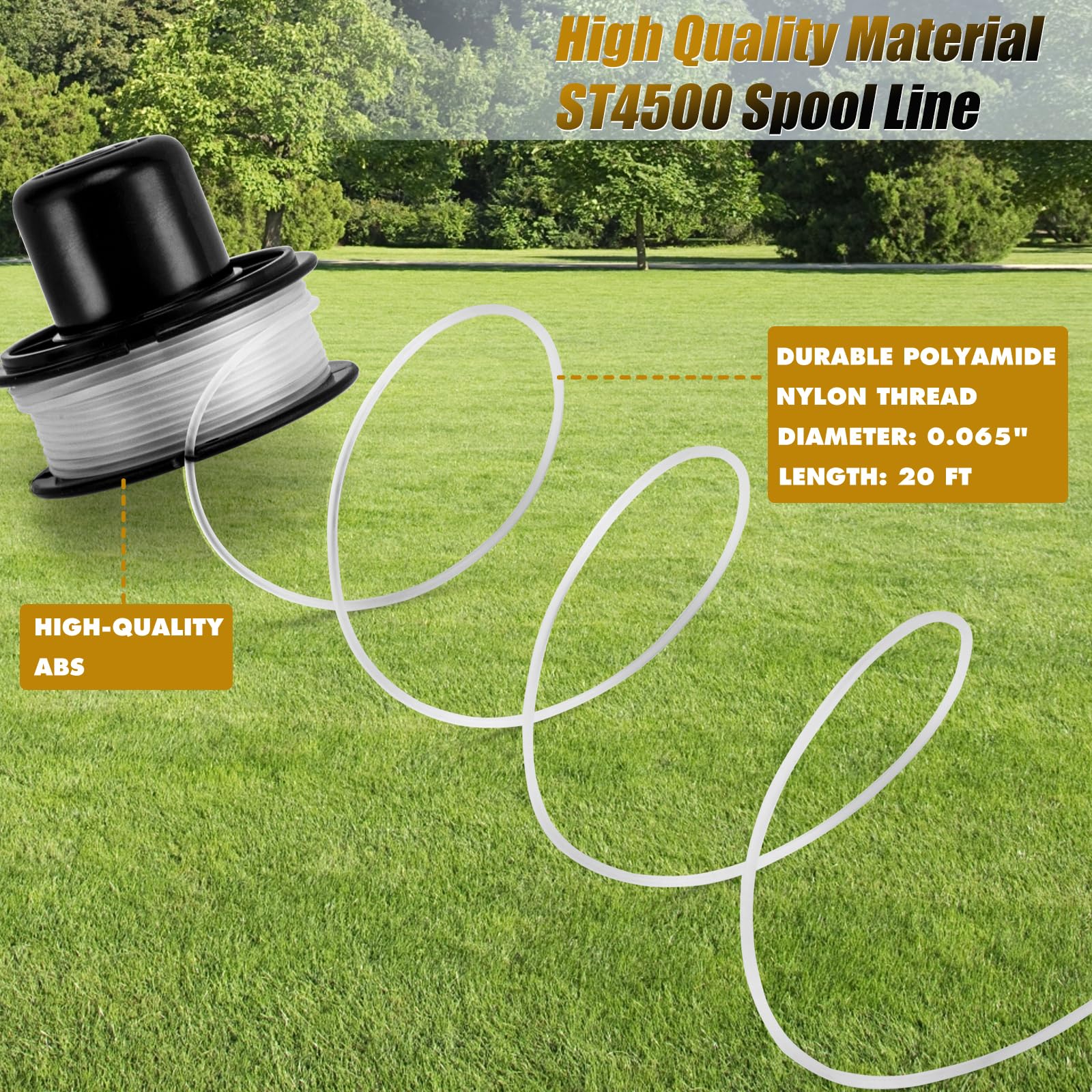 KAKO ST4500 20ft nylon line spool prepared for dependable yard trimming