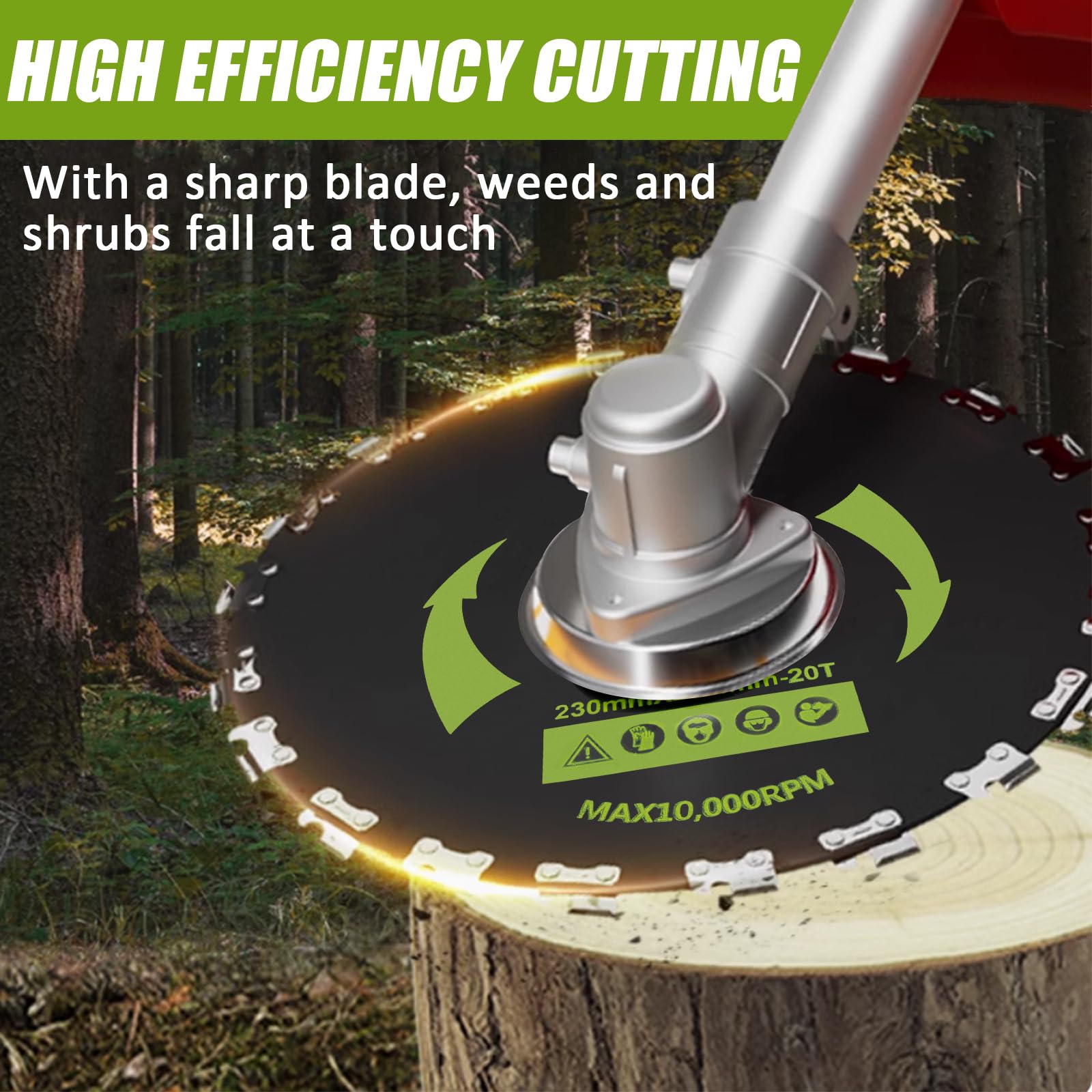 KAKO 9inch blade cutting thick grasses and shrubs with ease