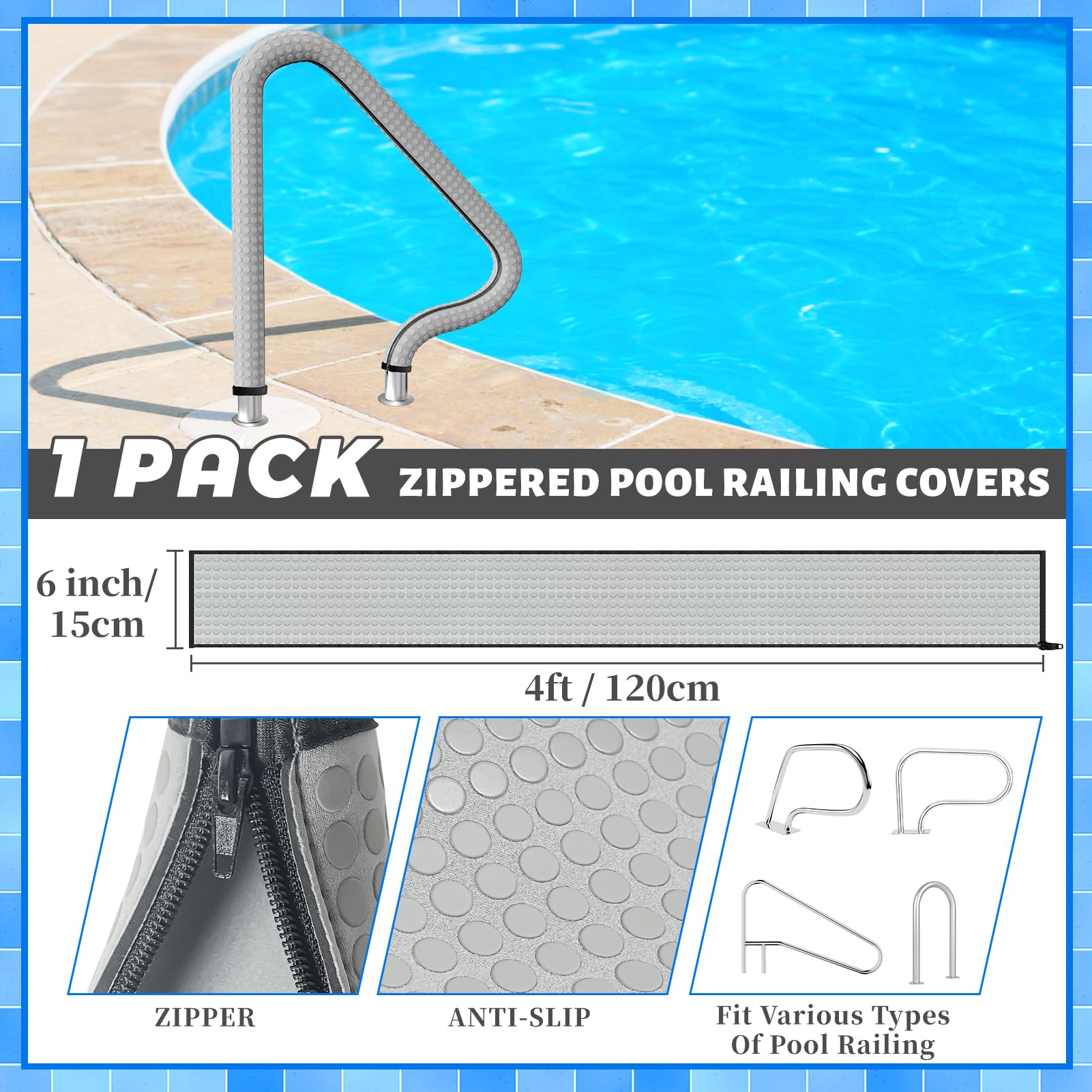 Kakolvan handrail cover with zipper design for quick, reliable installation