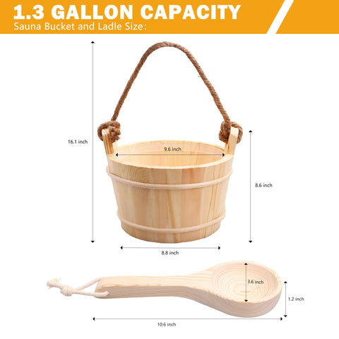 KAKUNM cedar sauna bucket close-up showing smooth finish.