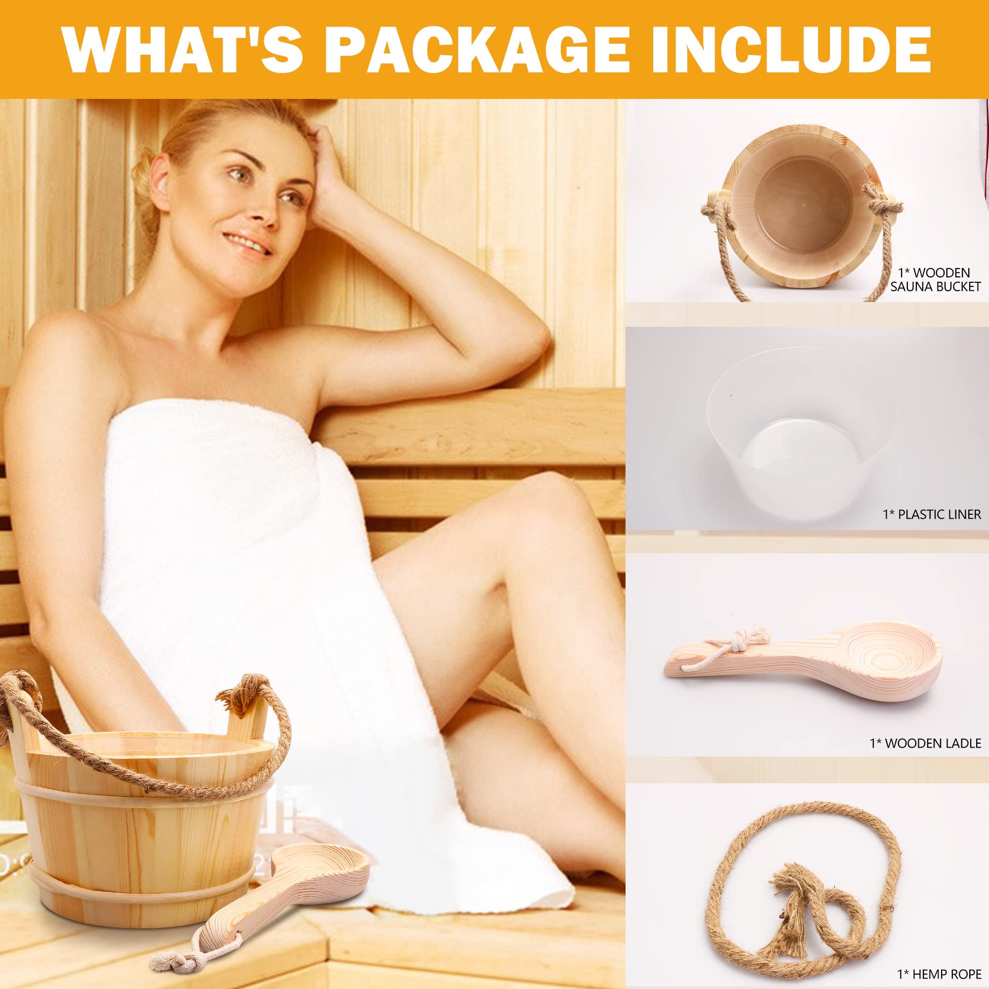 KAKUNM complete sauna set of bucket and ladle.