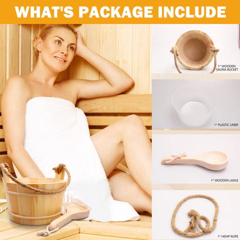 KAKUNM complete sauna set of bucket and ladle.