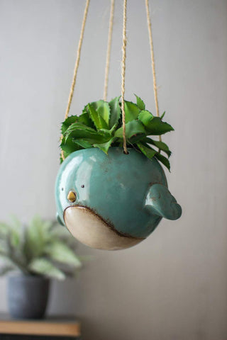 KALALOU Bluebird planter with glazed finish for bright decor.