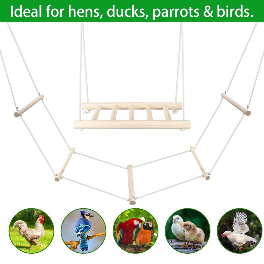 Kalekey chicken swing set coop attachment latch for quick setup.
