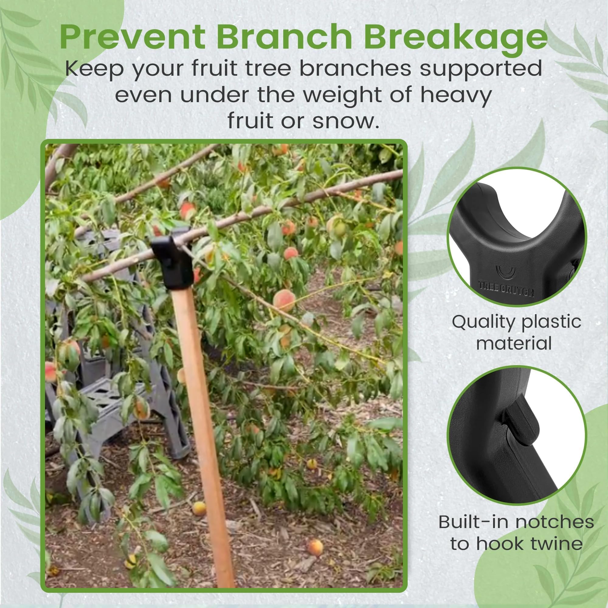 Kalinar leaning-tree height range image illustrates 16 to 74 inches adjustability.