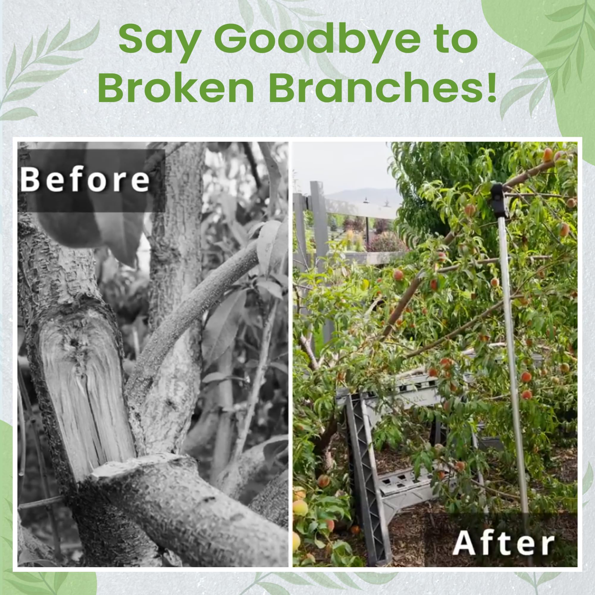 Kalinar tree crutch close-up shows built-in notches for safe branch tying.