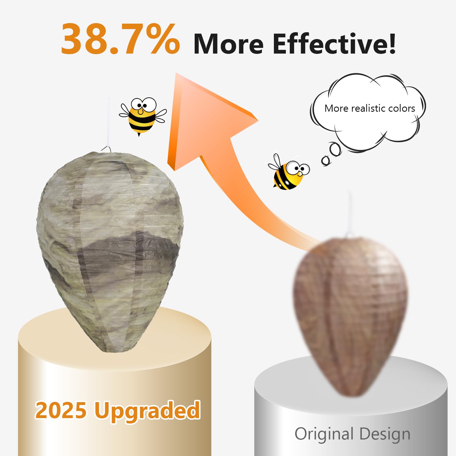 KALKAL fake wasp nest in an orchard setting for versatile outdoor decor
