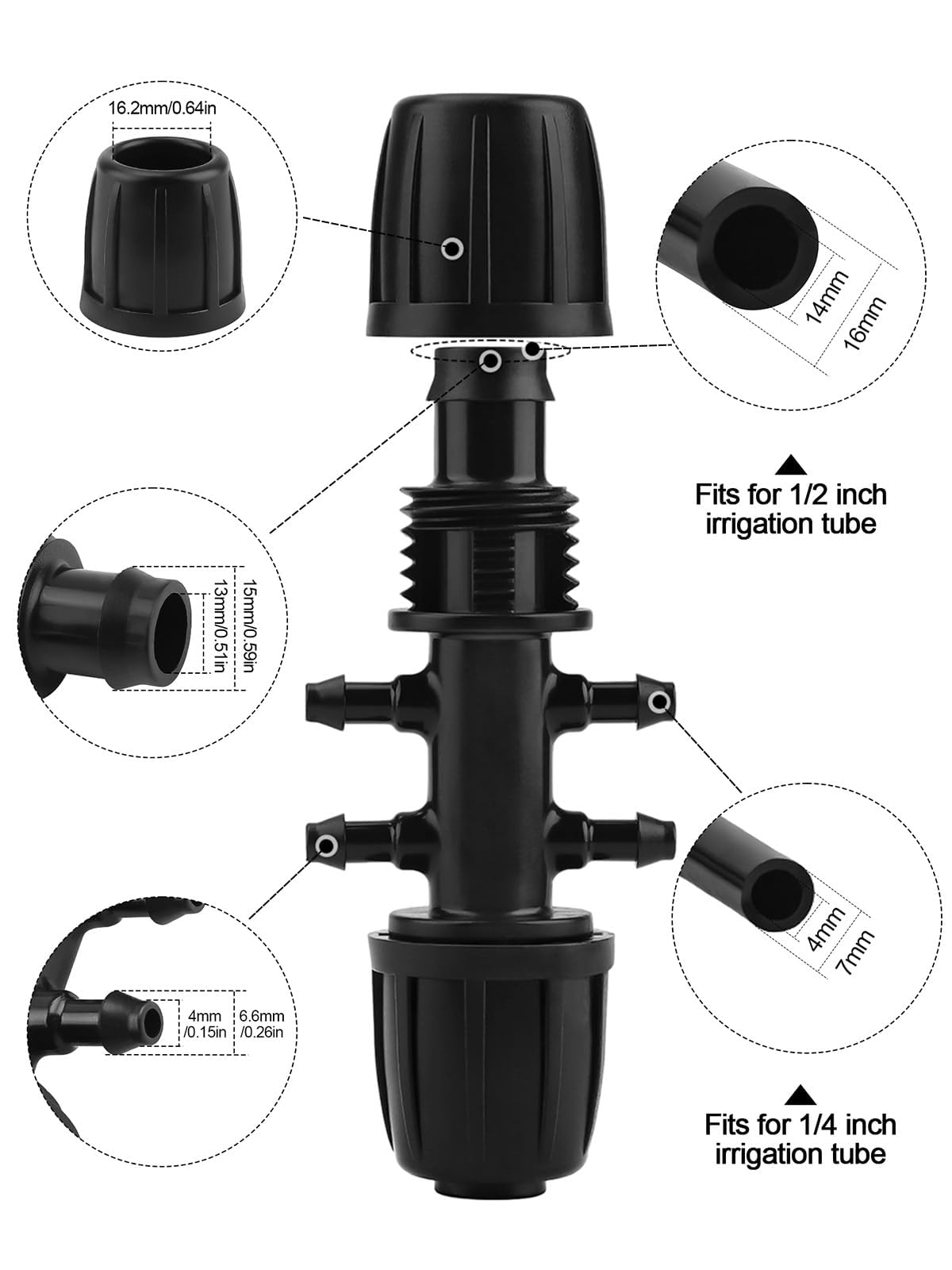 Kalolary anti-drop design ensures secure insertion in tubing under pressure.