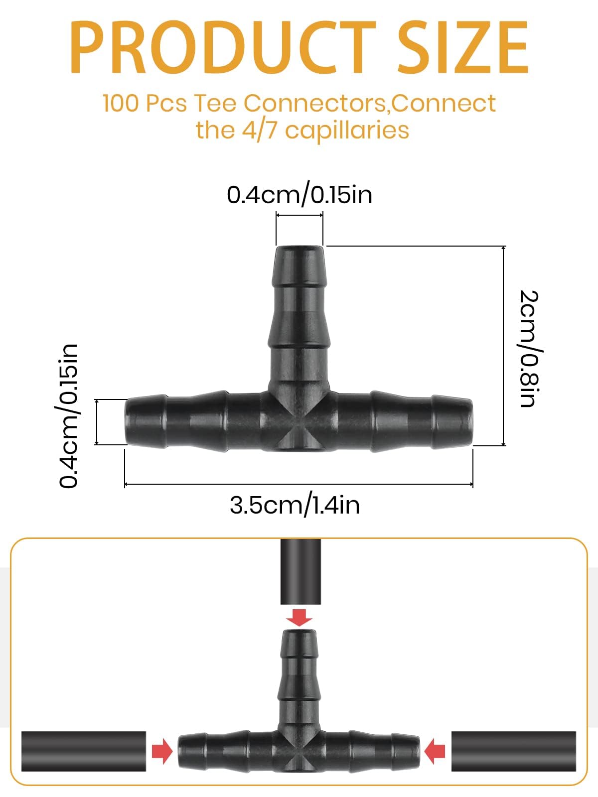 Kalolary barbed tee fittings installation demonstrating secure connection.