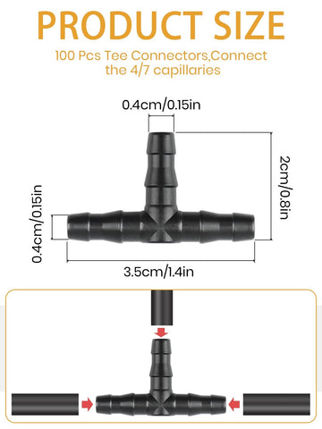 Kalolary barbed tee fittings installation demonstrating secure connection.