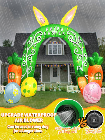Kalolary Easter bunny arch with floral pattern adds whimsy to your front yard