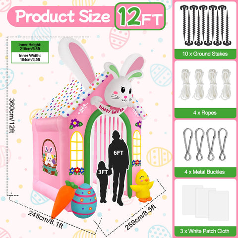 Kalolary Easter rabbit castle tunnel interior view invites playful family moments.