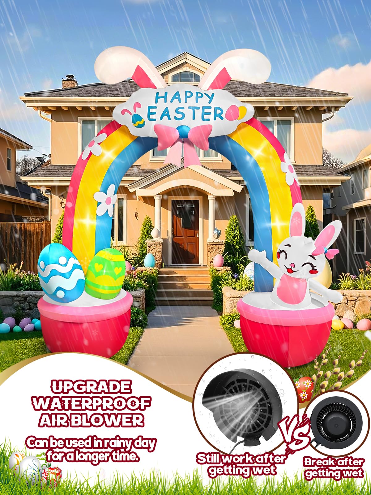 Kalolary outdoor Easter decor archway suitable for yards, patios, and entryways.