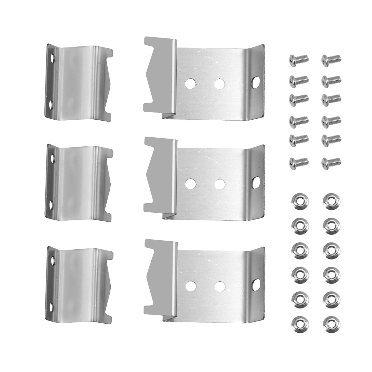 Kalomo heat plate bracket closeup shows durable stainless steel for lasting grill parts.