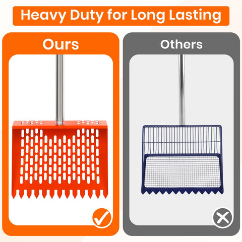12-inch wide metal litter scoop speeds coop waste removal