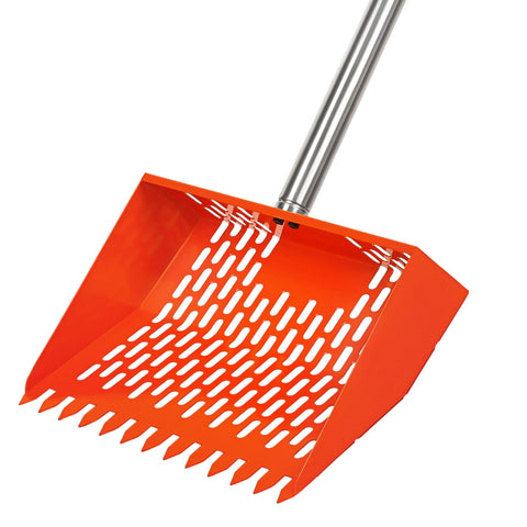 KalTell 2-in-1 scooper and rake for coop cleanup with clear dual-use head