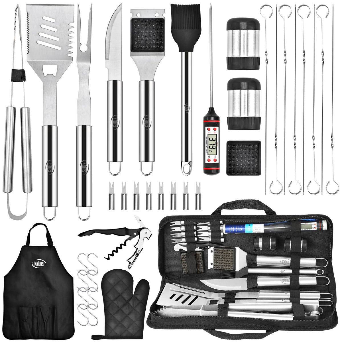 Kaluns grilling accessories case keeps tools organized for easy transport and storage.
