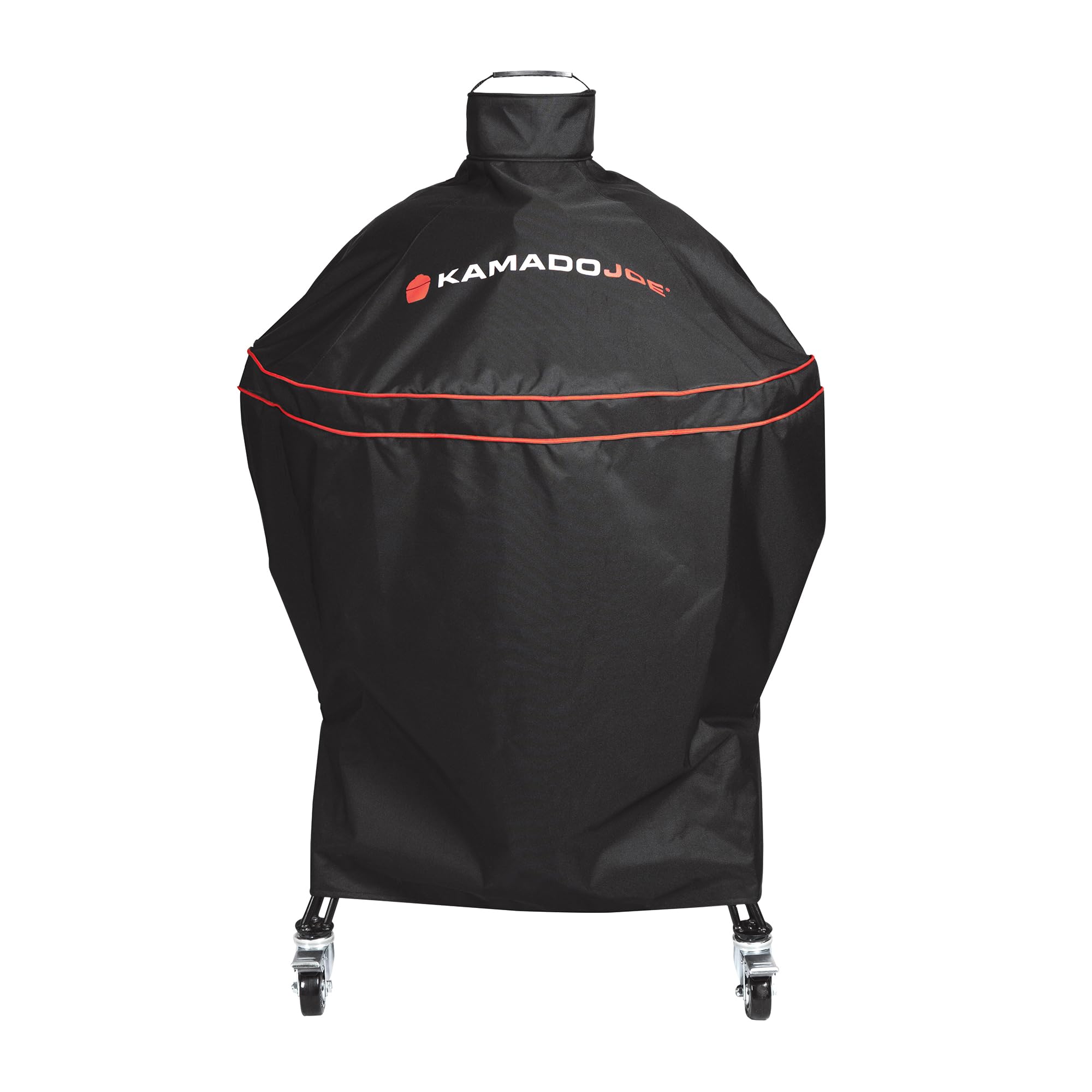 Kamado Joe Big Joe 24-inch cover front view protecting grill from weather and debris.