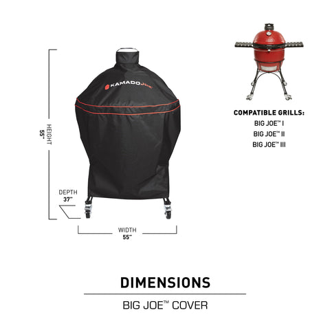Kamado Joe Big Joe 24-inch cover waterproof fabric for all-weather protection.