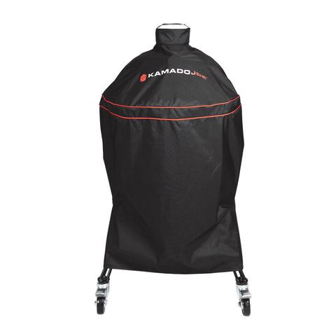 Kamado Joe Classic Joe 18-inch cover front view protects grill from the elements.