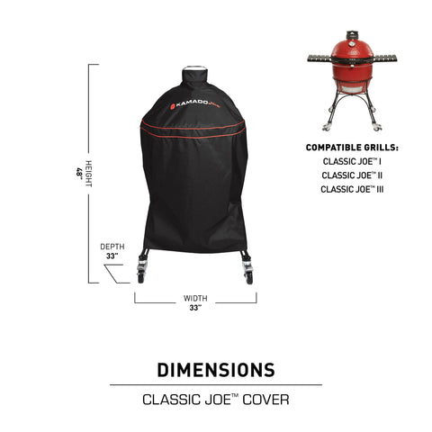 18-inch round grill fit demonstrated on Kamado Joe Classic Joe series.