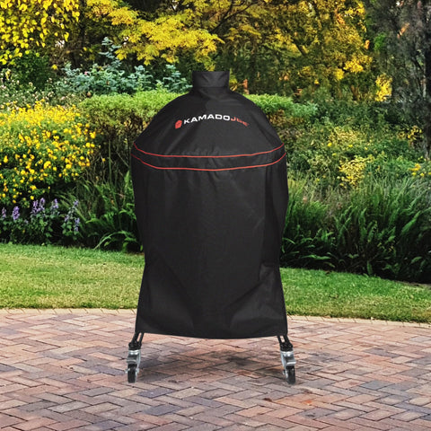 Adjustable buckle close-up showing secure fit for Kamado Joe cover.