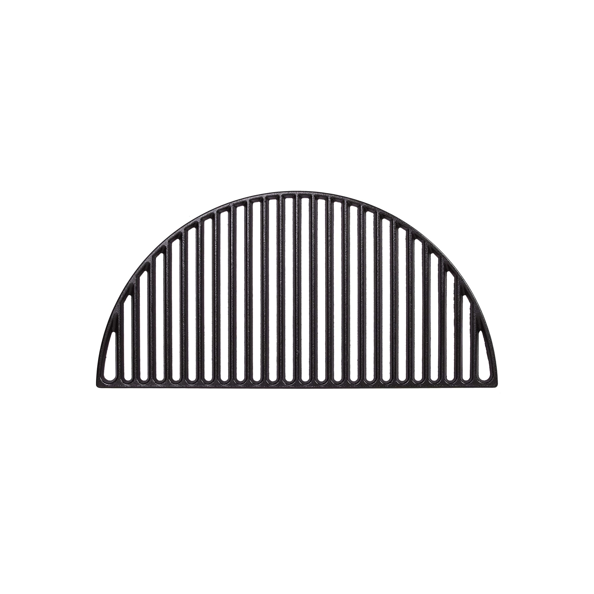 Kamado Joe half-moon cast-iron grate delivering bold sear marks.