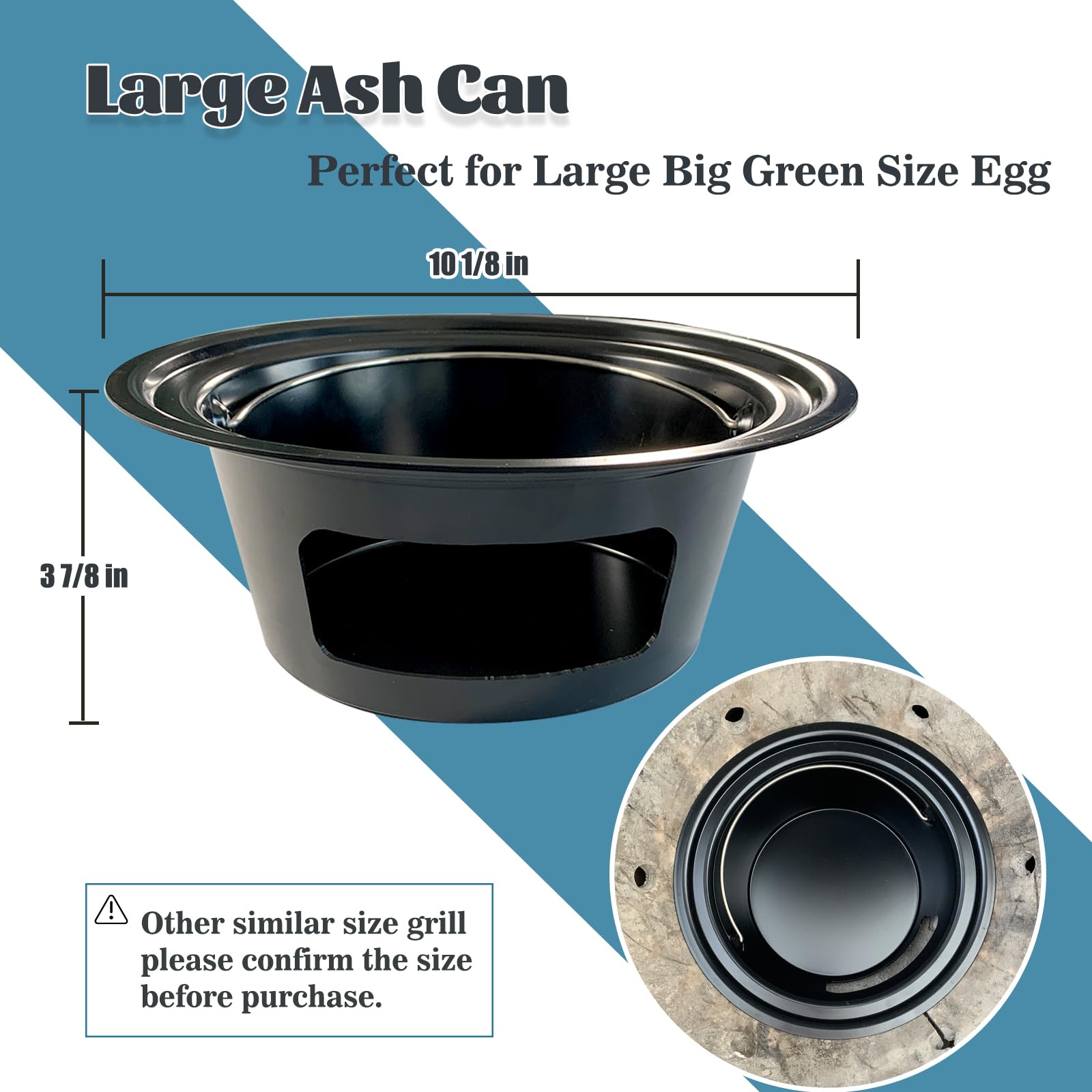 KAMaster carbon steel ash pot withstands high heat for durable use.