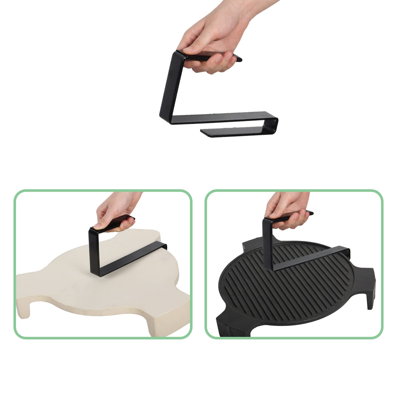Kamaster pizza stone compatible lifter keeps setup steady during grilling