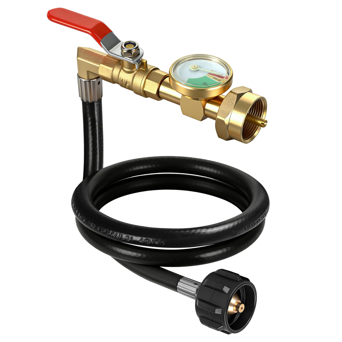 Kamnowal propane refill adapter connects 20lb to 1lb tanks for convenient outdoor refills