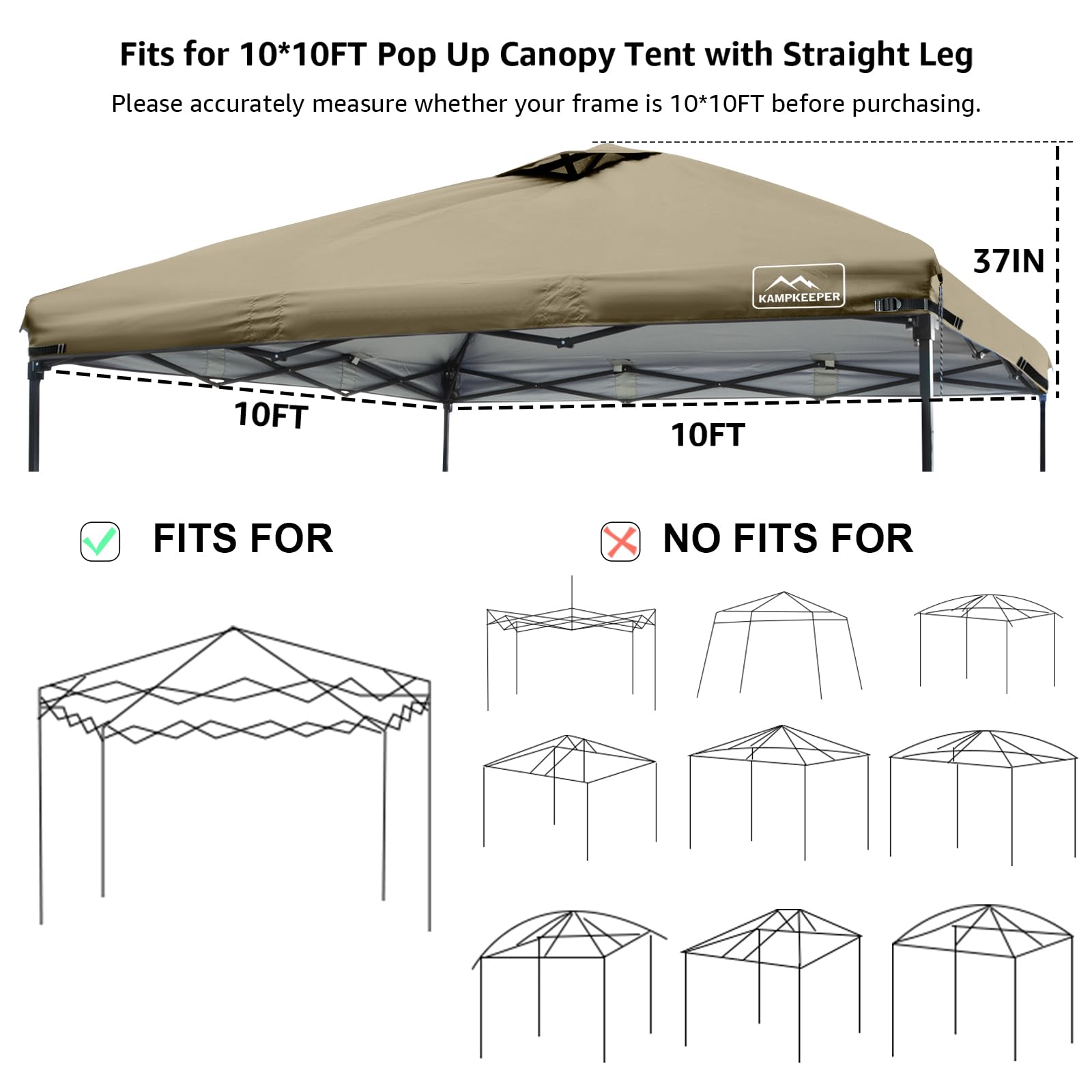KAMPKEEPER canopy top uses adjustable corner straps for a tight fit
