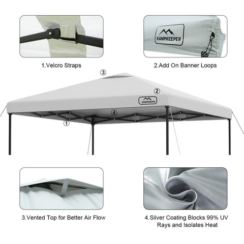 KAMPKEEPER canopy top with Velcro tabs for quick attachment