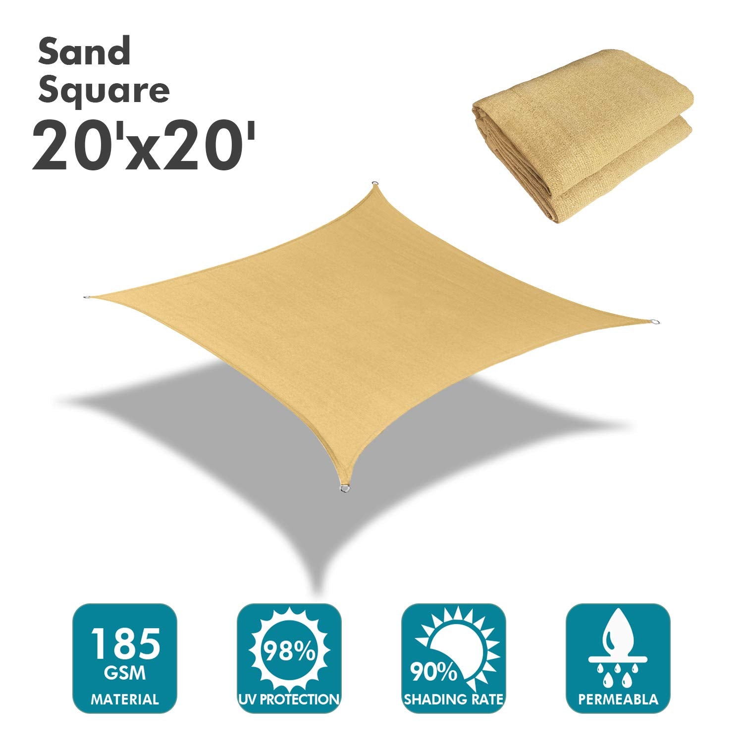 KANAGAWA curved-edge shade sail close-up highlights tension and taut installation.