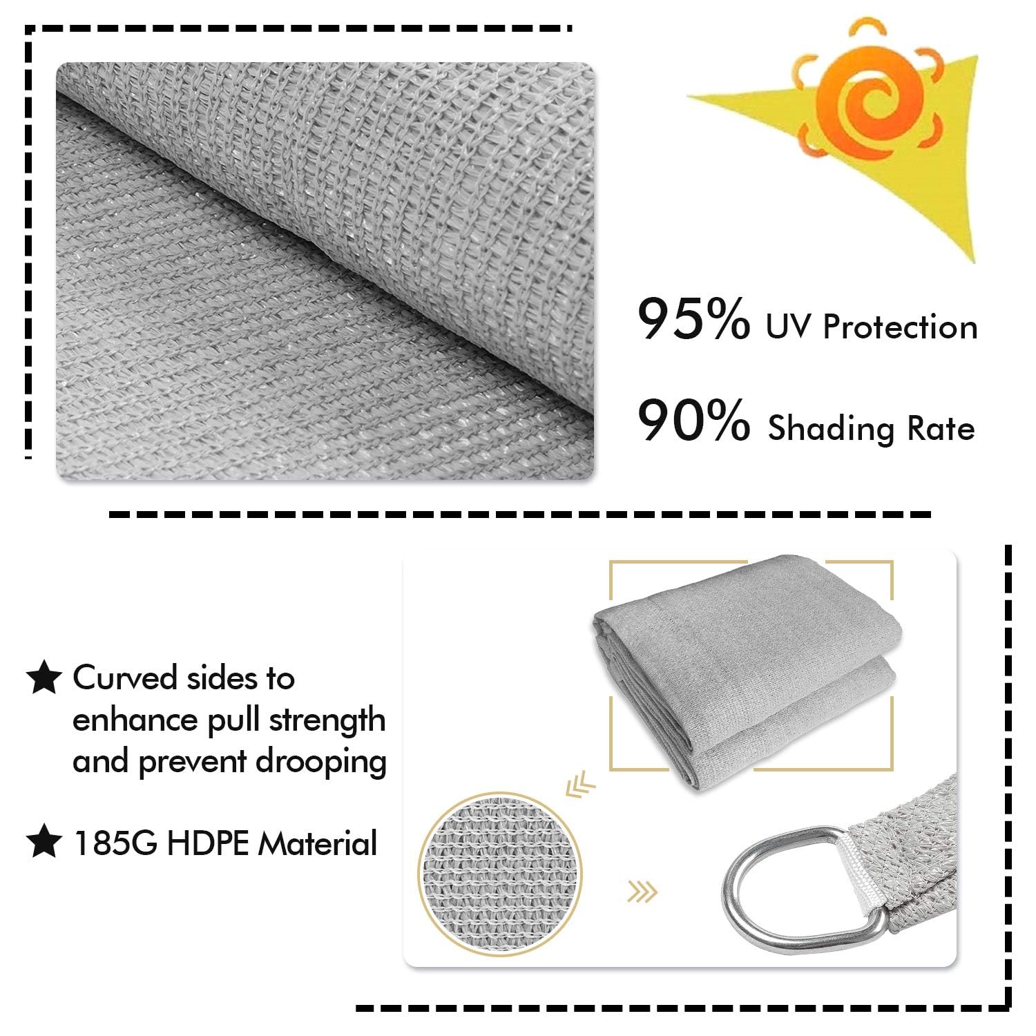Kanagawa shade sail custom-size rectangle fits various outdoor spaces.