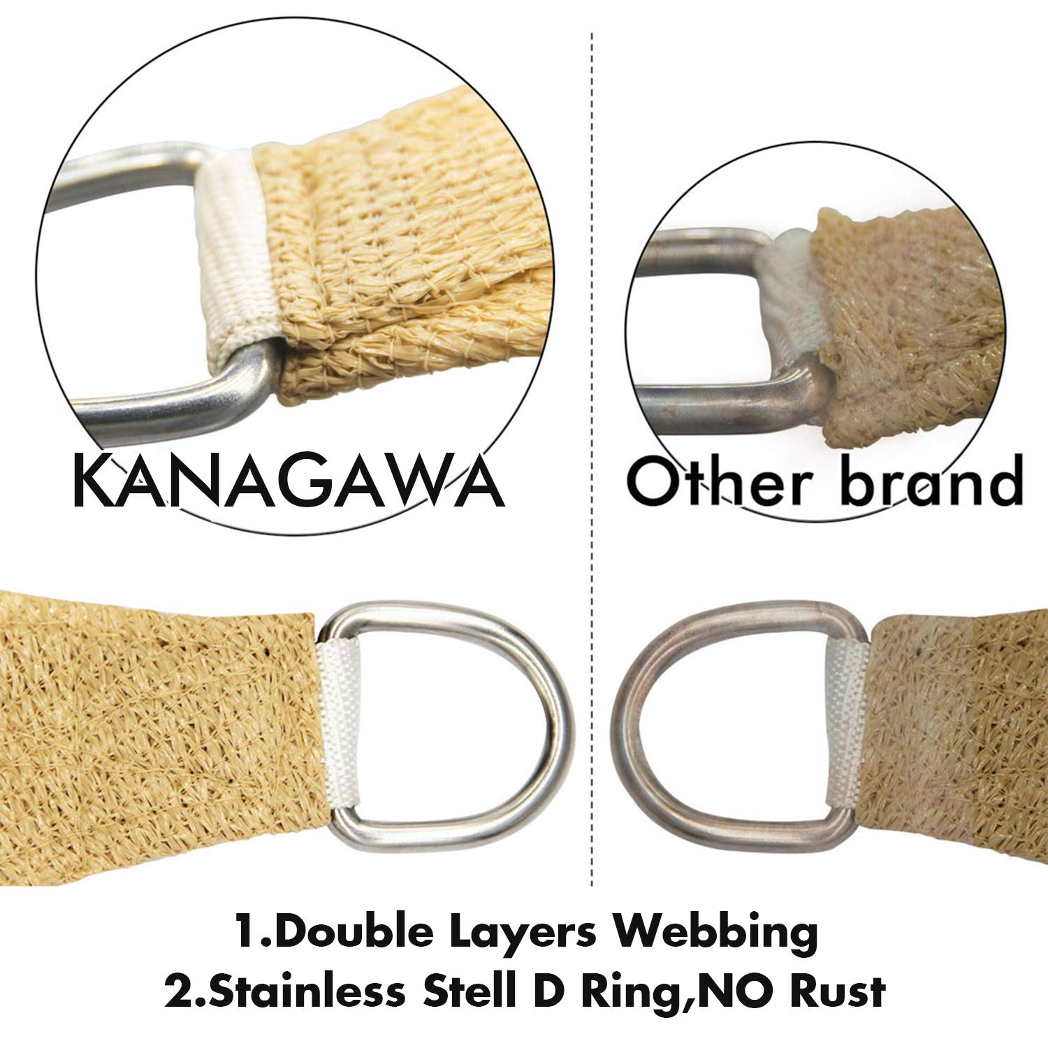 KANAGAWA sun shade sail installed over a patio creates breathable shade.