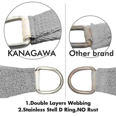 Kanagawa shade sail blocks UV rays while allowing breeze to pass through.