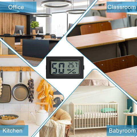 Ideal for greenhouses, closets, and offices to monitor conditions.