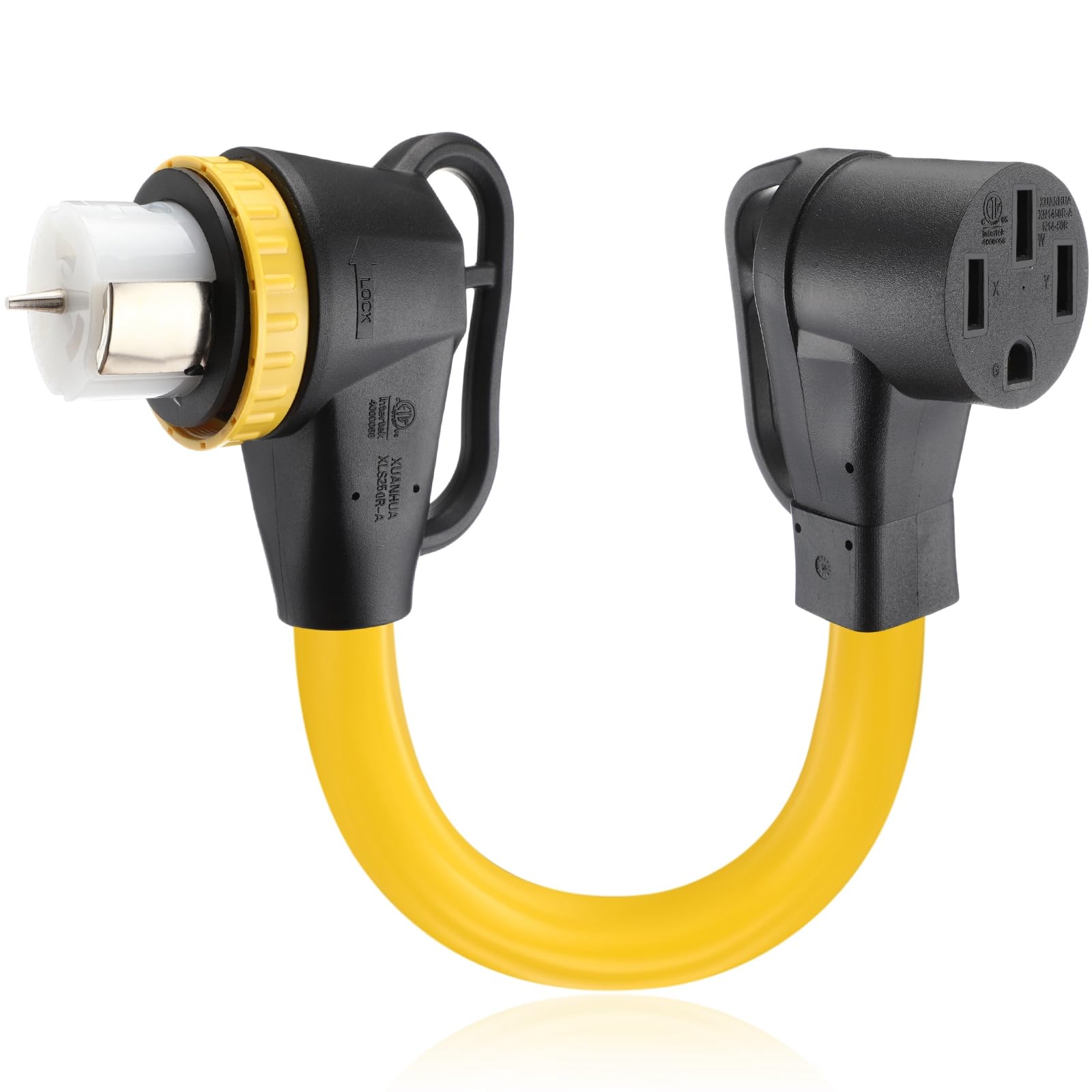 Kanayu SS2-50R to 14-50R adapter with locking feature for secure power connection