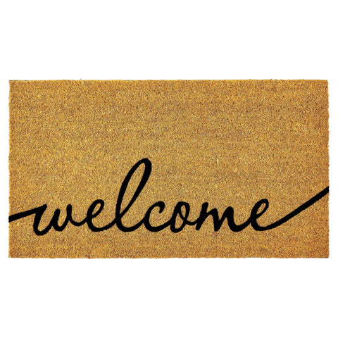 KANKUN Bold Coco Coir Door Mat front view with heavy backing, welcoming guests