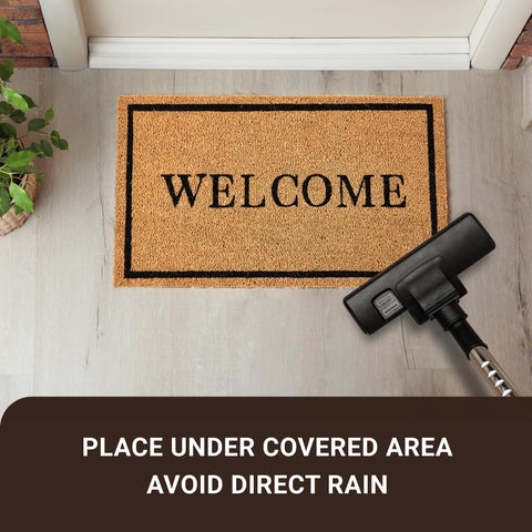 KANKUN Coco Coir Door Mat natural fiber texture enhances porch or hallway aesthetics.