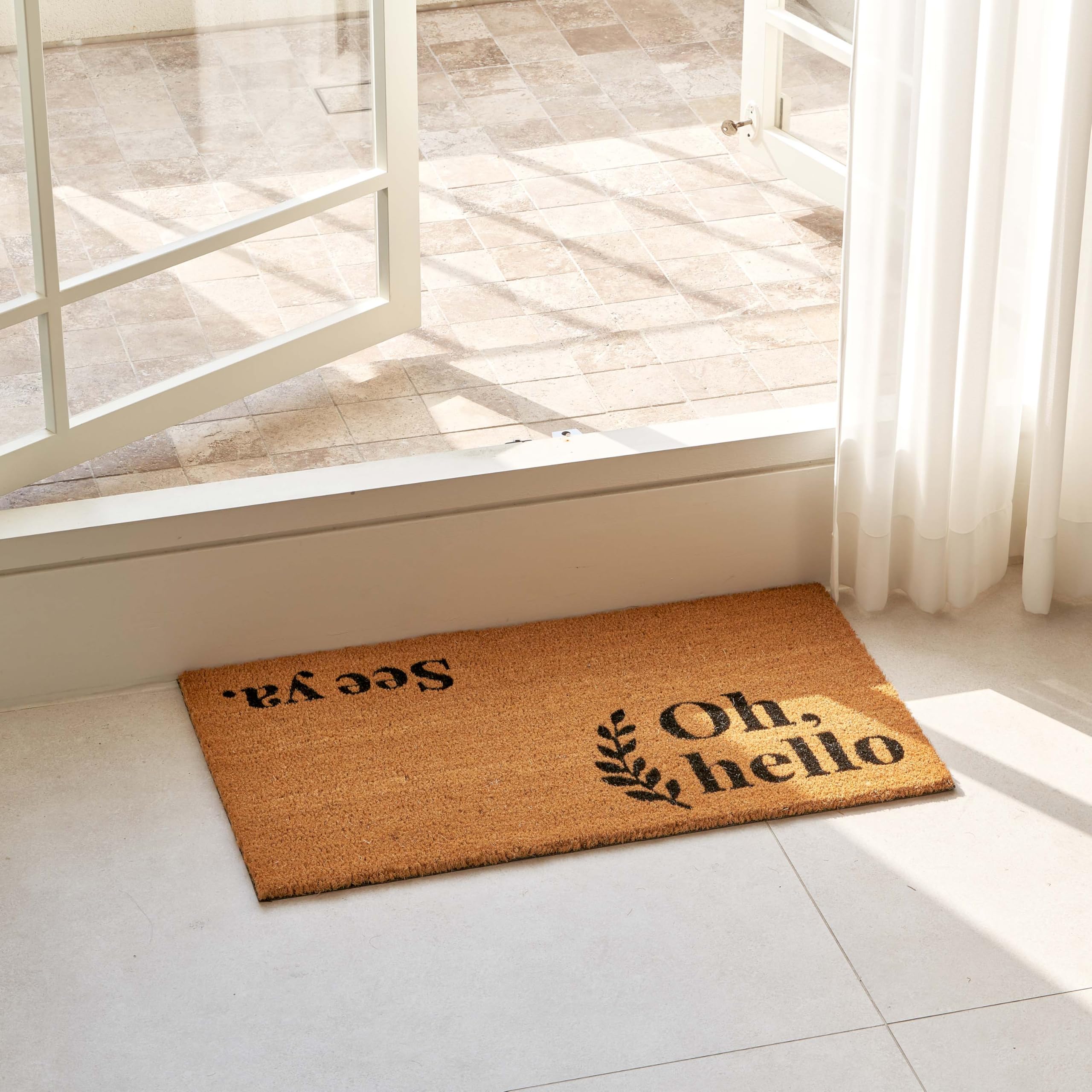 KANKUN Coco Coir Door Mat at entrance suitable for busy entryways
