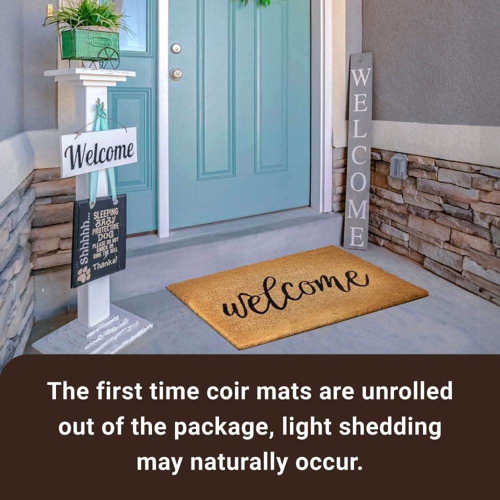 KANKUN Coco Coir Doormat texture close-up highlighting natural fibers