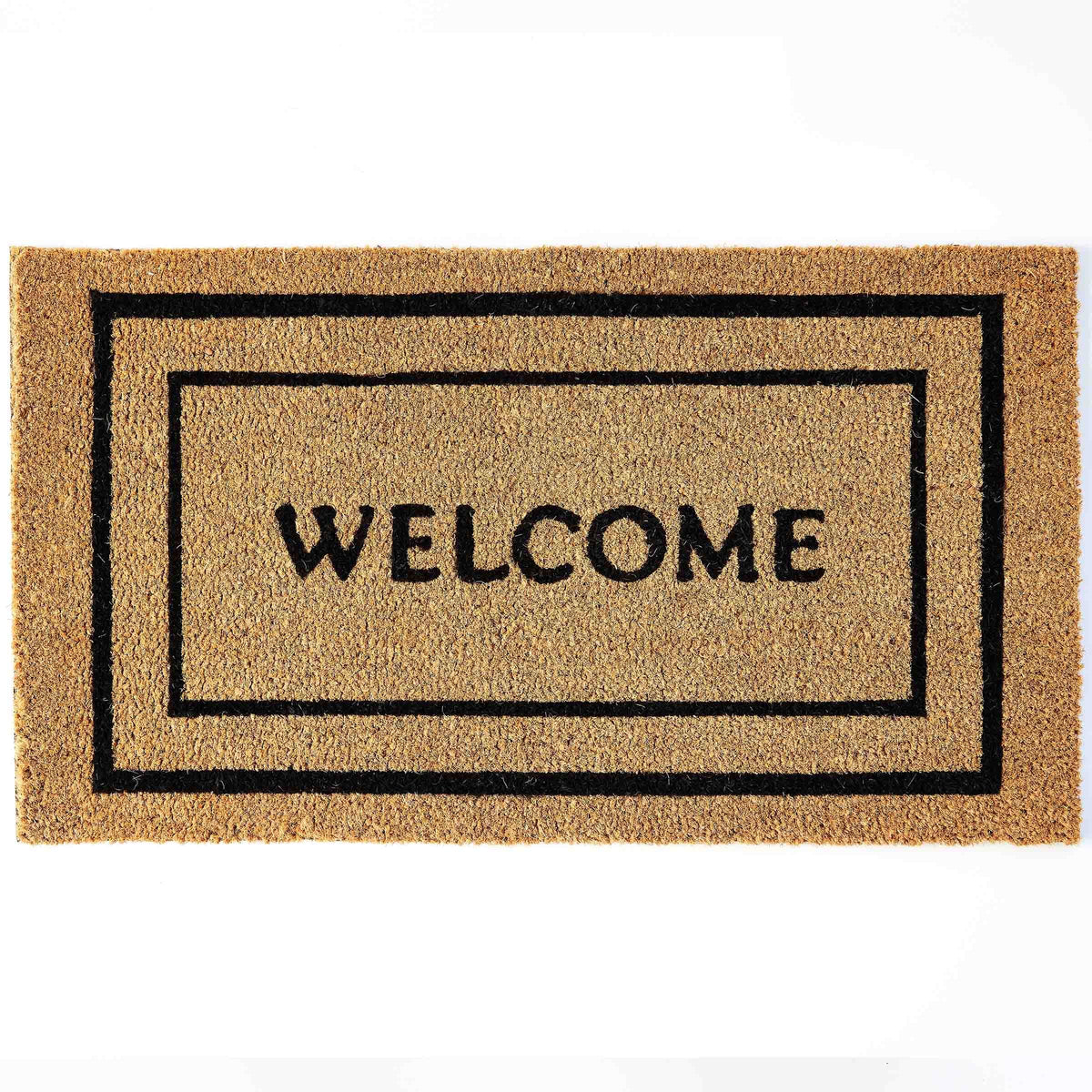 KANKUN Coco Coir Doormat at front door showing dirt scraping action