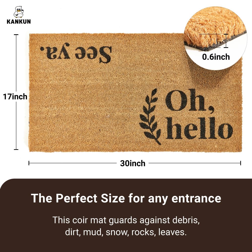 KANKUN door mat heavy backing closeup showing rugged construction