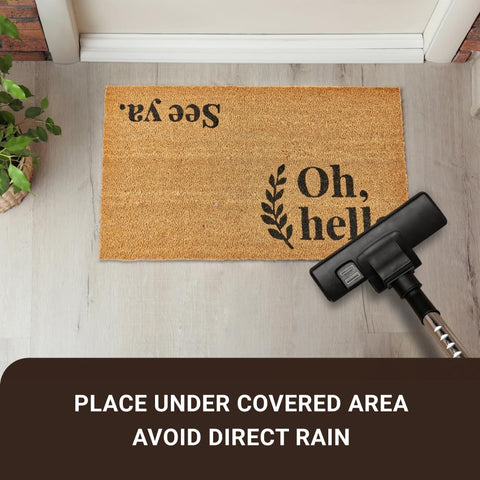 KANKUN mat positioned at doorway for indoor-outdoor use