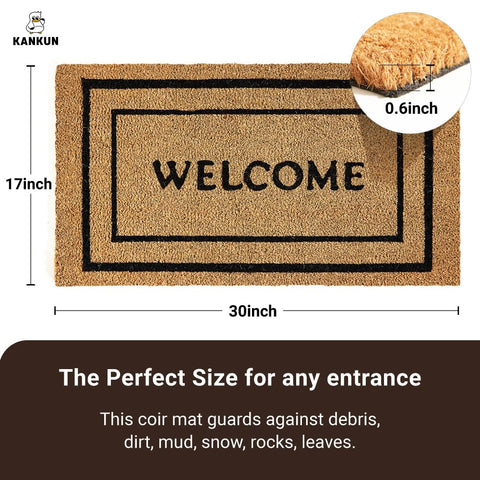 KANKUN welcome mat sized 17x30 for a roomy entry