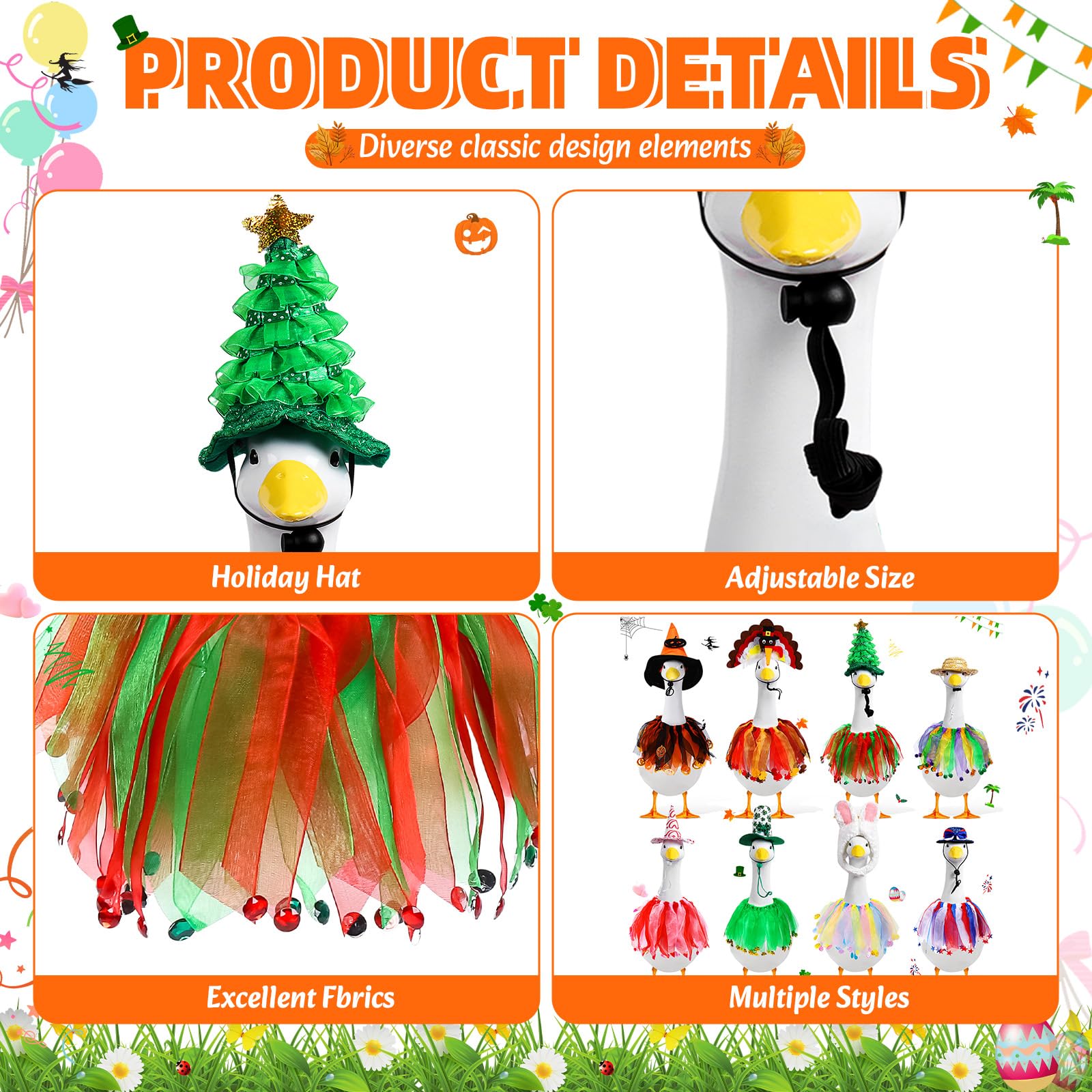 Kanmeii 23-inch porch goose Christmas dress creates a cheerful holiday focal point